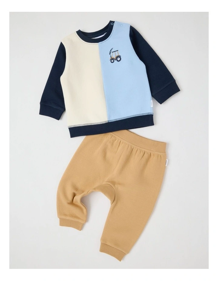 Tractor Color Block Tracksuit Set in Assorted image 1