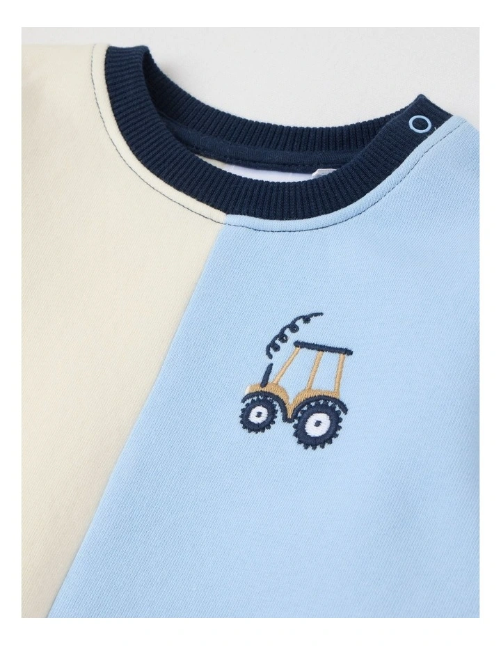 Tractor Color Block Tracksuit Set in Assorted image 2