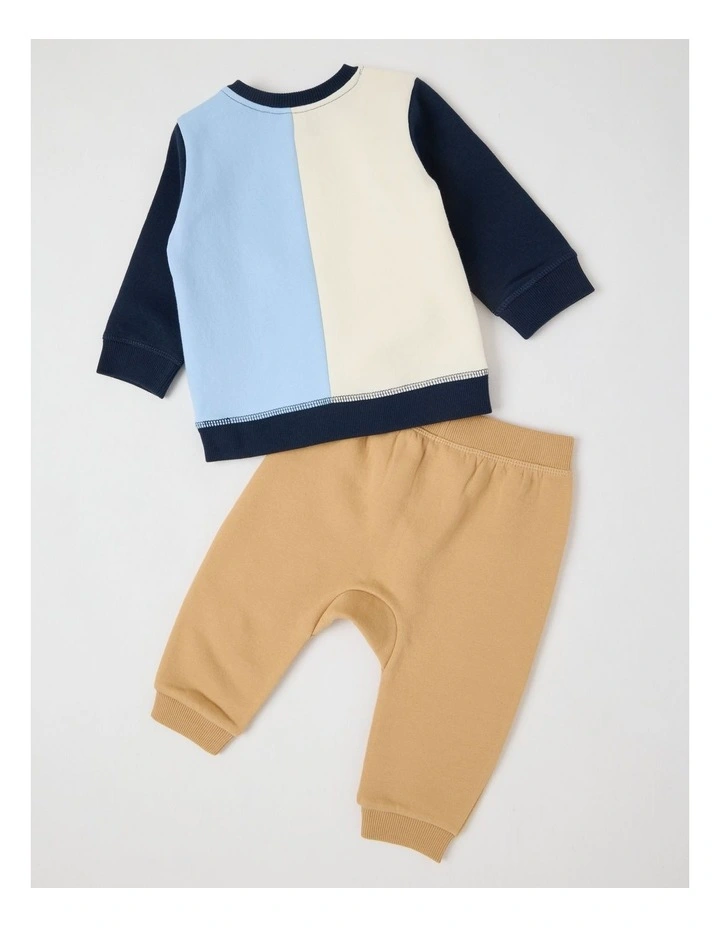 Tractor Color Block Tracksuit Set in Assorted image 3
