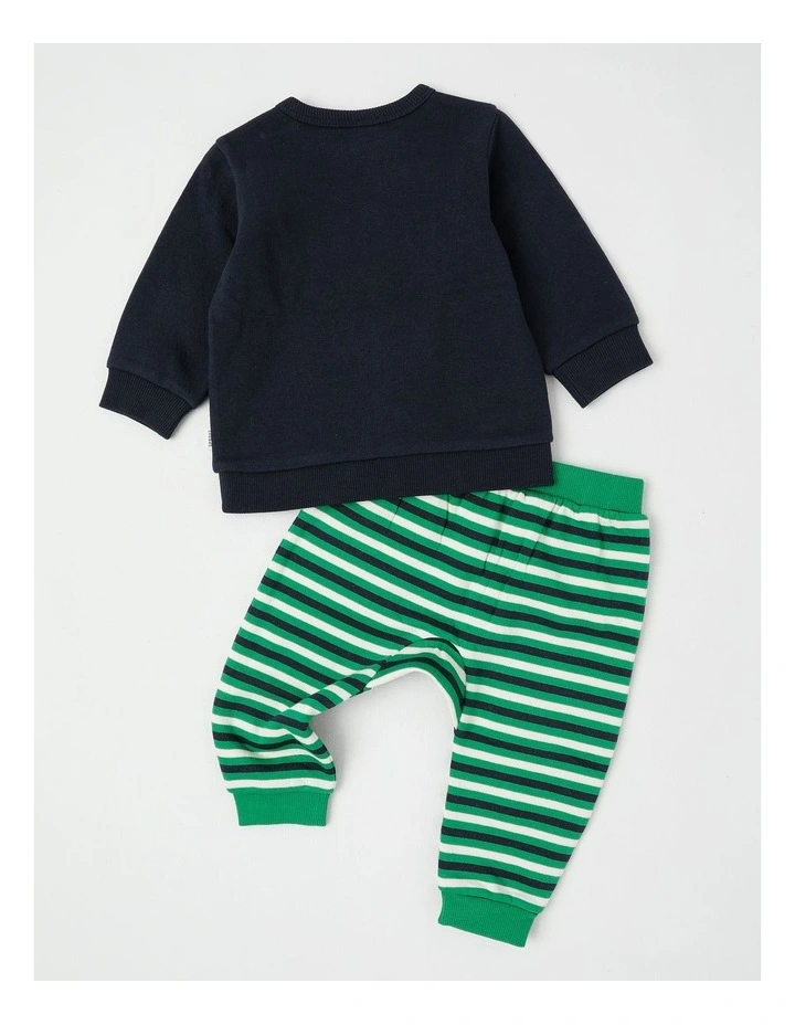 Apple Crew Neck Tracksuit Set in Green image 3