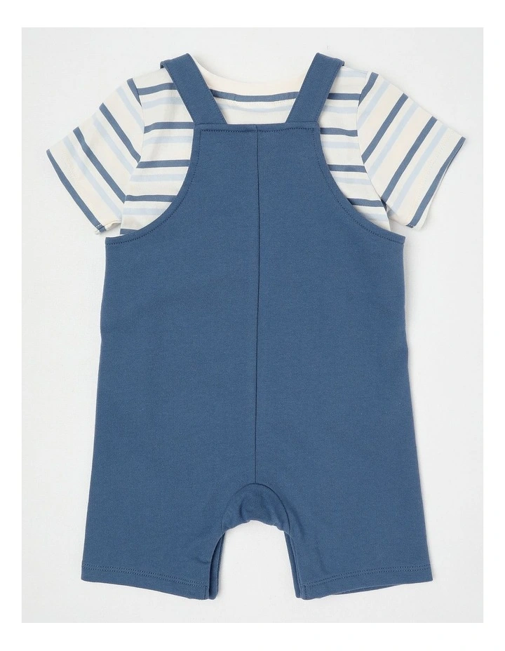 Lion Stripe Overall Set in Denim image 3