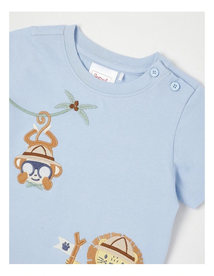 Monkey & Lion Stripe Set in Bluestone image 2