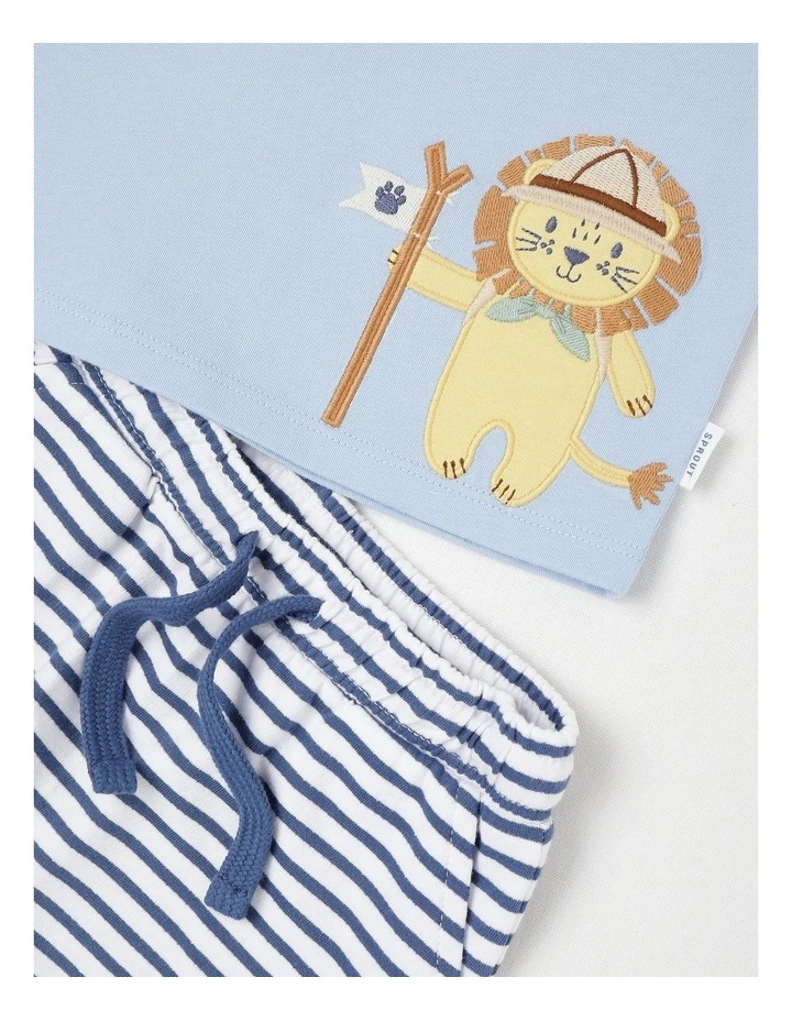 Monkey & Lion Stripe Set in Bluestone image 4