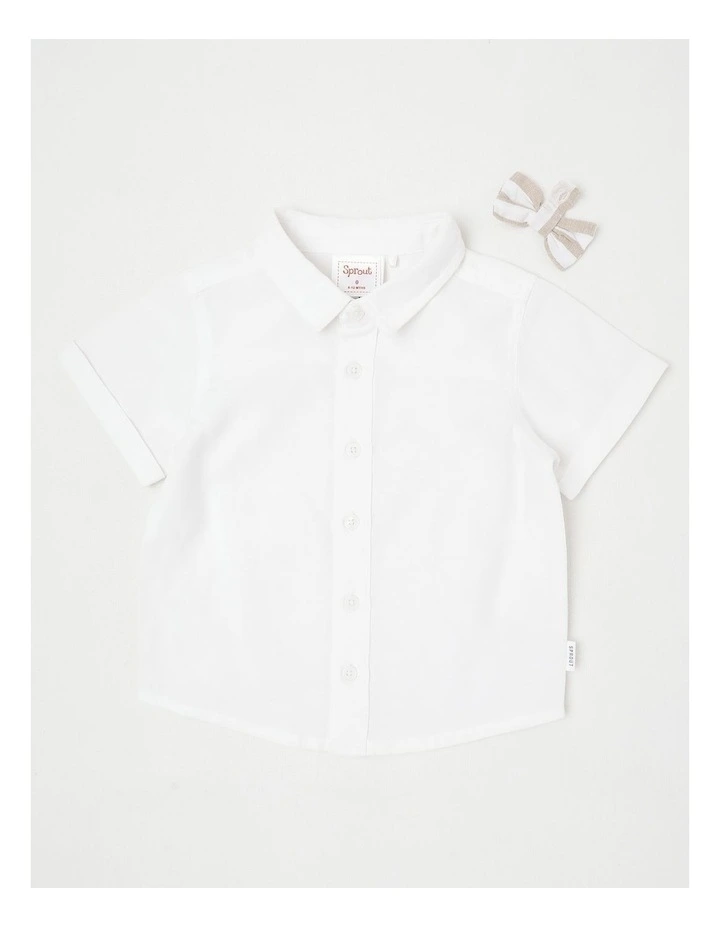 Occasion Stripe Shirt With Braces Set in White image 4