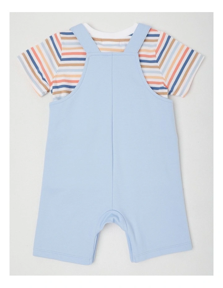 Ocean Icon Stripe Overall Set in Bluestone image 3