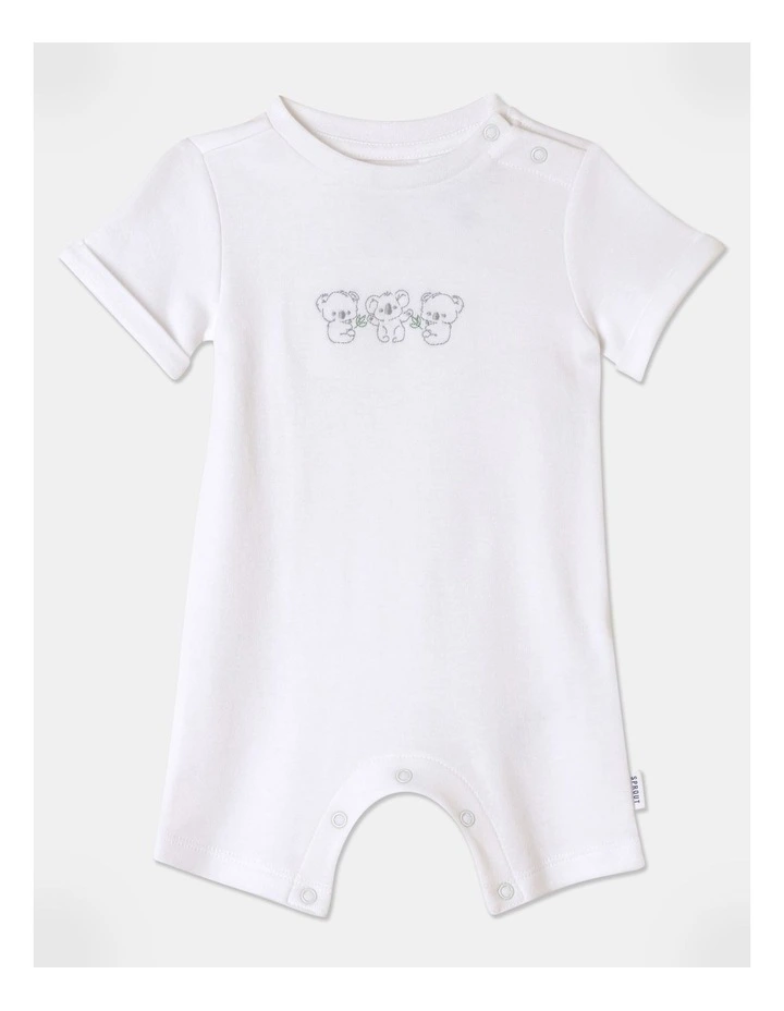 Newborn Super Soft Romper in White image 1