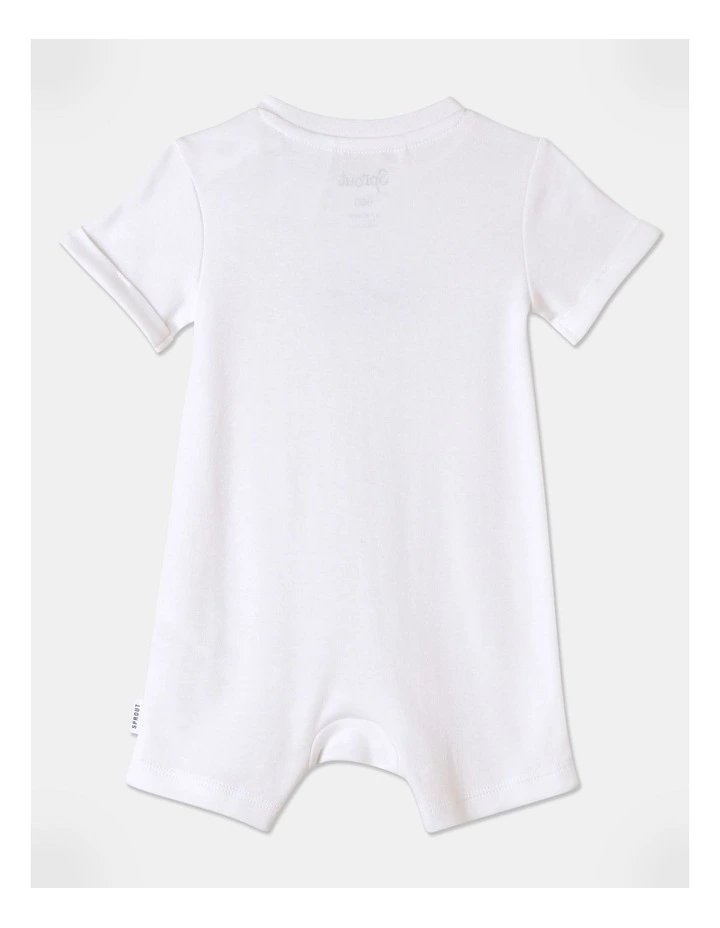 Newborn Super Soft Romper in White image 3