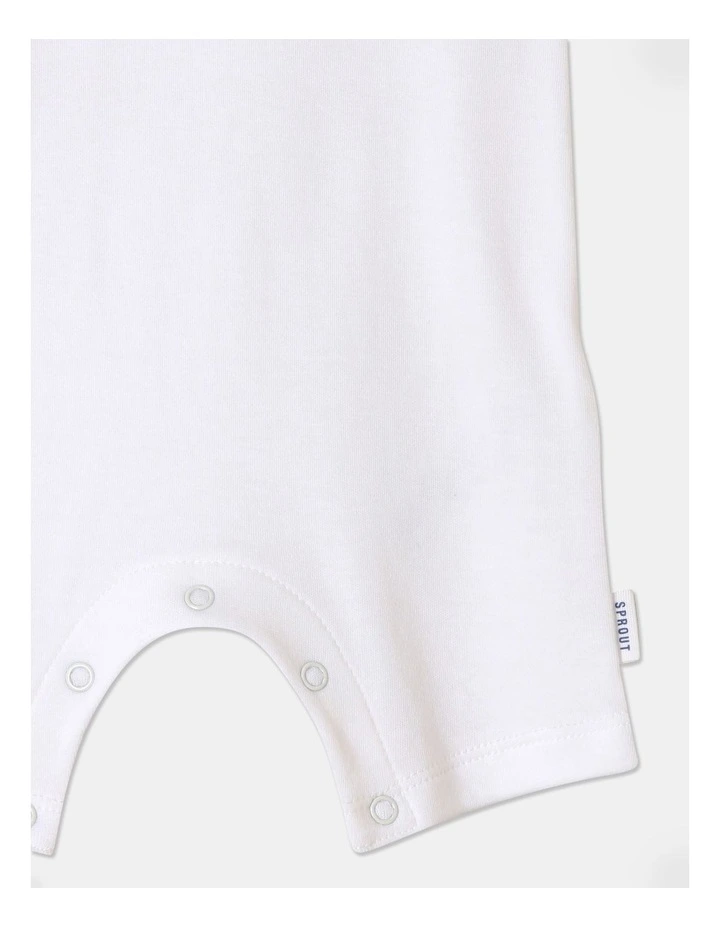 Newborn Super Soft Romper in White image 4