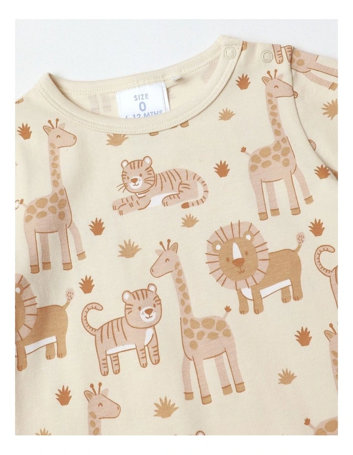Essential Safari Animal Romper in Bone image 2