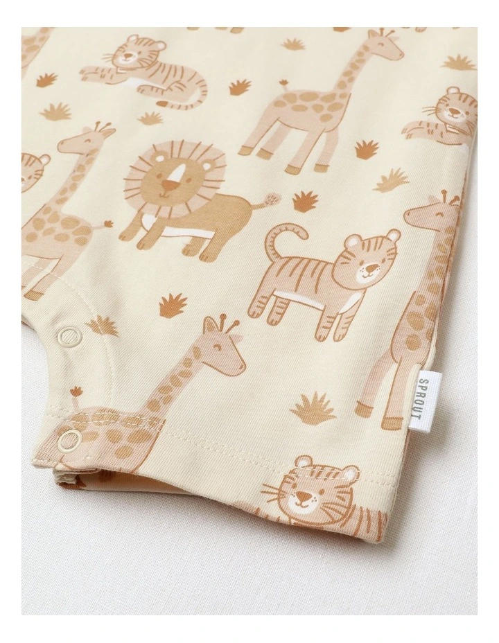 Essential Safari Animal Romper in Bone image 4