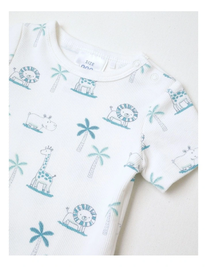 Essential Safari Ribbed Bodysuit in White image 2