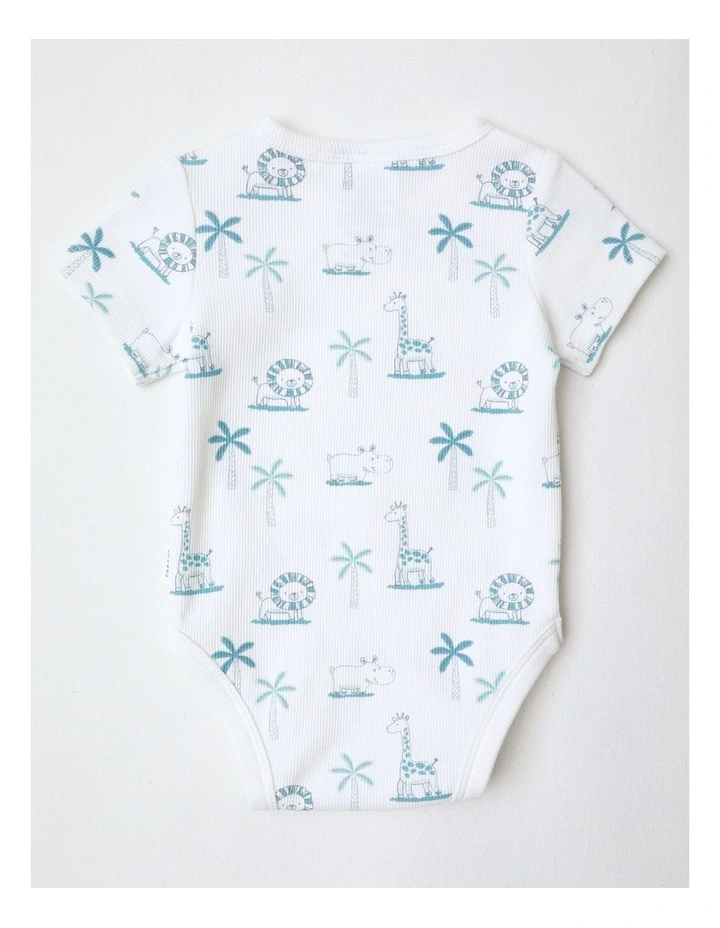 Essential Safari Ribbed Bodysuit in White image 3