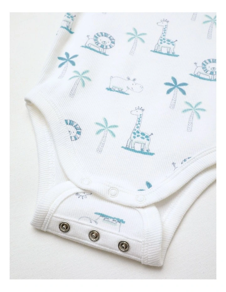Essential Safari Ribbed Bodysuit in White image 4