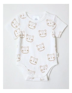 Essential Teddy Rib Bodysuit in White