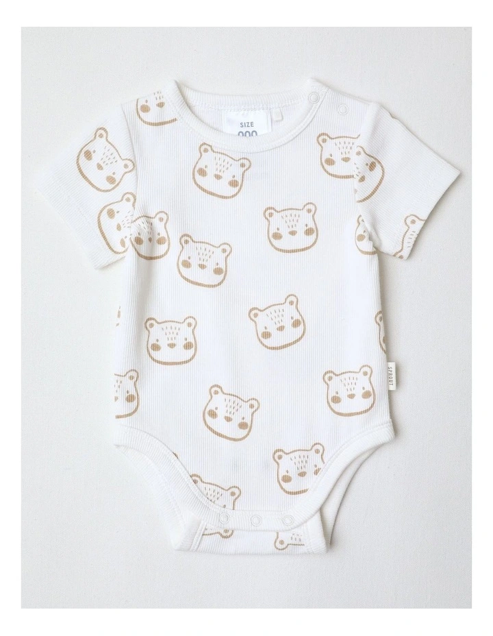 Essential Teddy Rib Bodysuit in White image 1