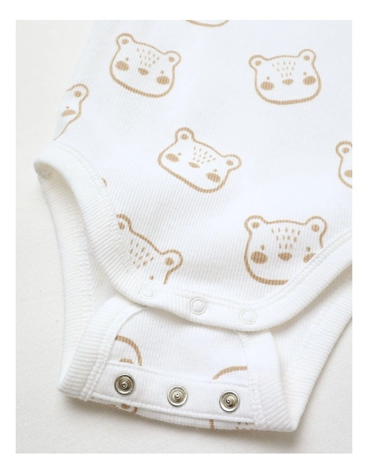 Essential Teddy Rib Bodysuit in White image 4
