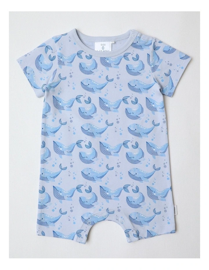 Essential Whales Romper in Arctic Blue image 1
