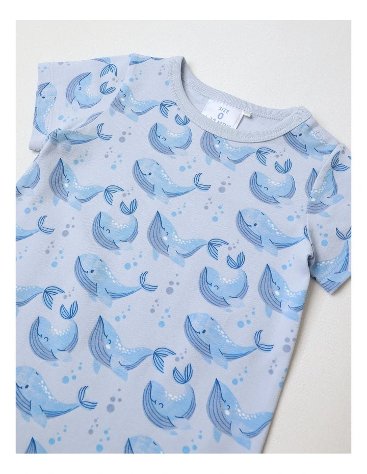 Essential Whales Romper in Arctic Blue image 2