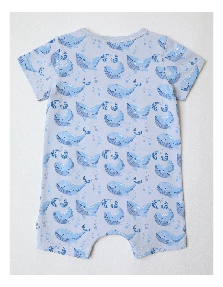 Essential Whales Romper in Arctic Blue image 3