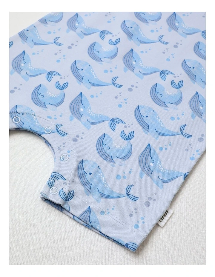 Essential Whales Romper in Arctic Blue image 4
