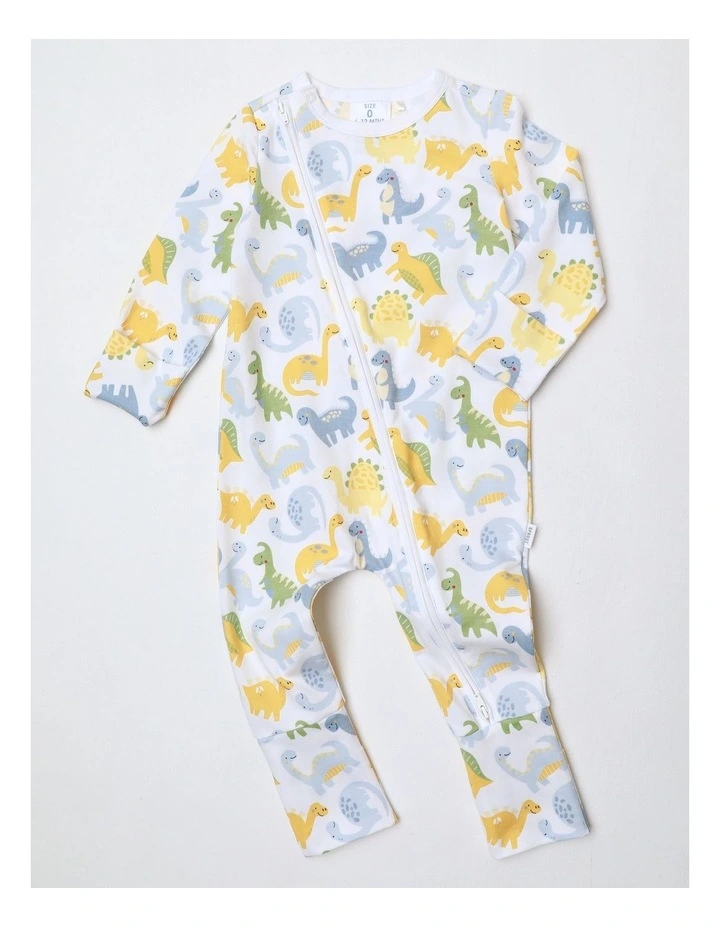 Essential Dinos Coverall in Arctic Blue image 1