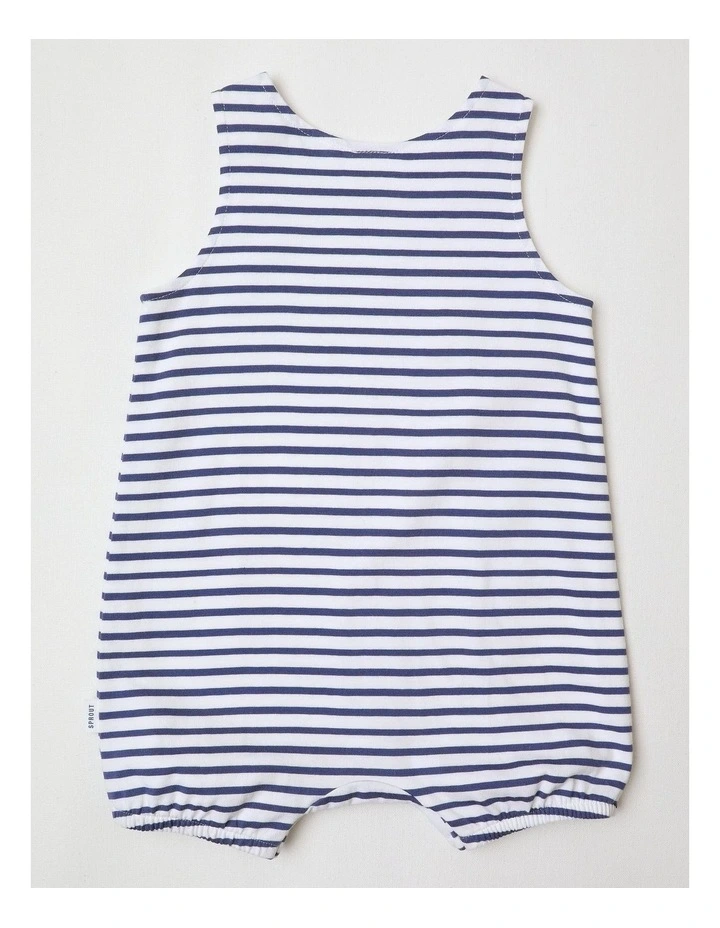 Whale Wonder Applique Romper Navy in Multi image 3
