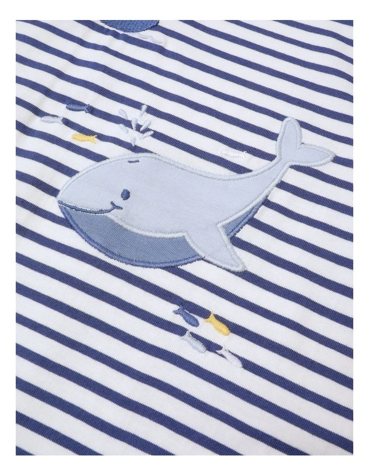 Whale Wonder Applique Romper Navy in Multi image 4