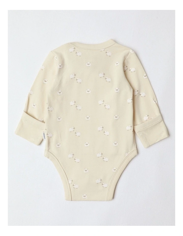Newborn Wrap In Front Sheep Bodysuit Natural image 3