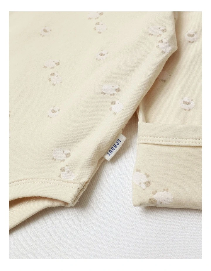 Newborn Wrap In Front Sheep Bodysuit Natural image 5