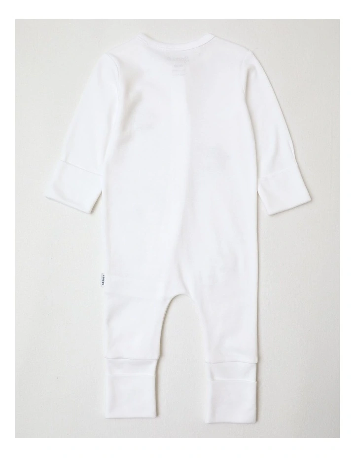 Newborn Lyocell Sheep Coverall In White image 3