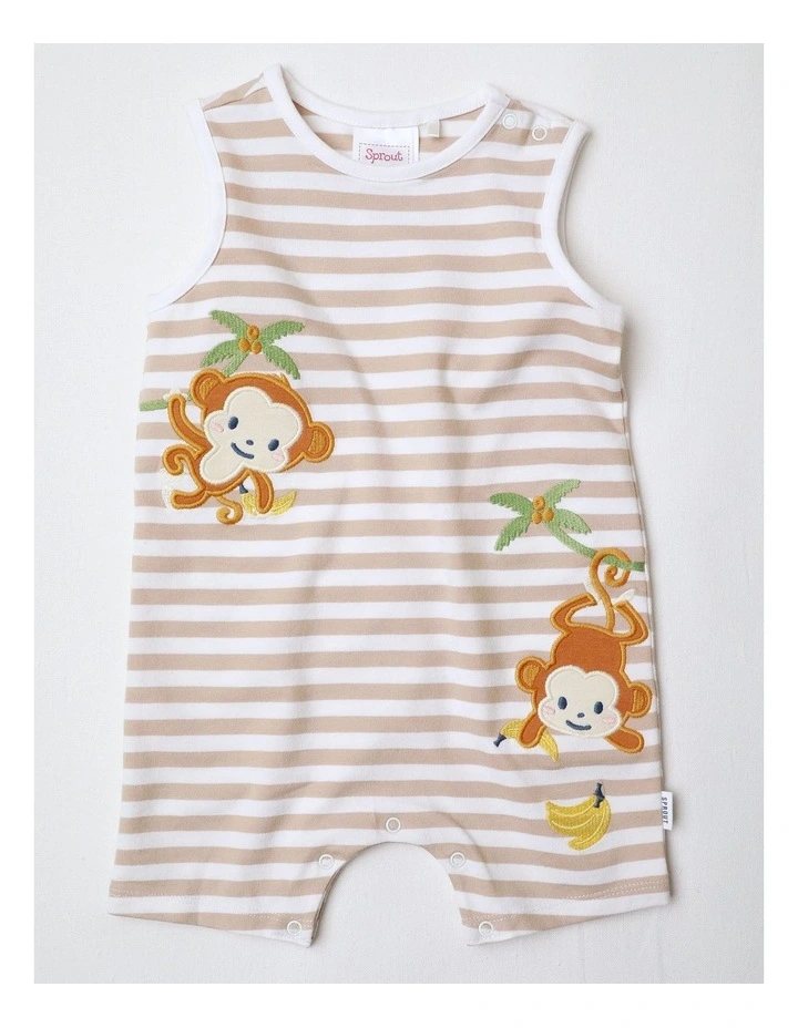 Mini Monkey Romper in Beige image 1