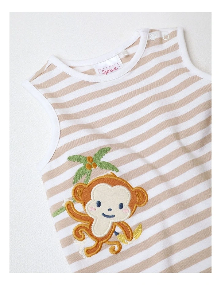 Mini Monkey Romper in Beige image 2