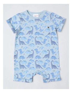 Little Dino Romper in Sky