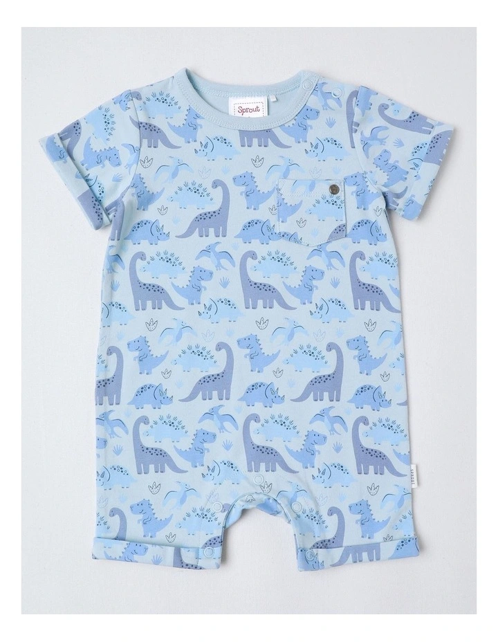 Little Dino Romper in Sky image 1