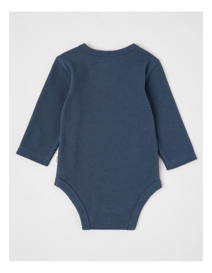 Essential Rib Cars Bodysuit Navy in Blazer image 3