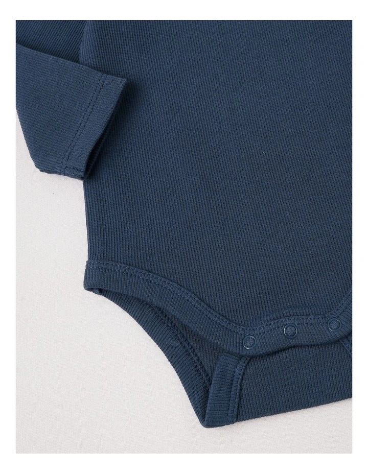 Essential Rib Cars Bodysuit Navy in Blazer image 4