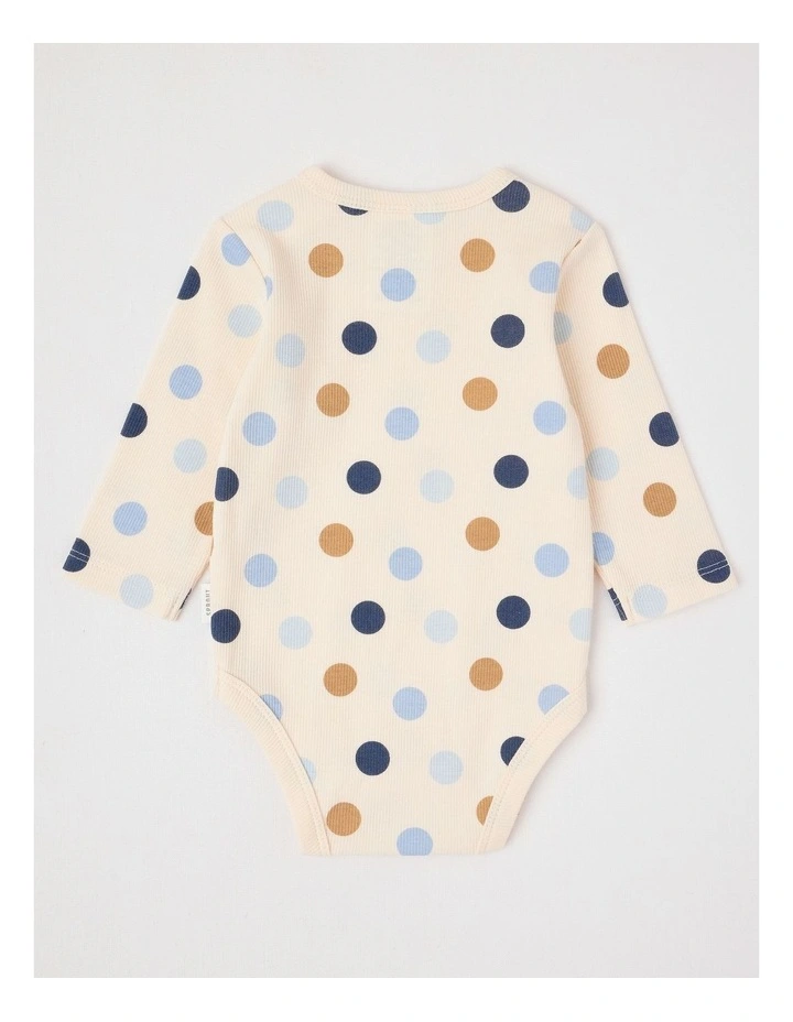 Essential Rib Spot Bodysuit in Egg Nog image 3