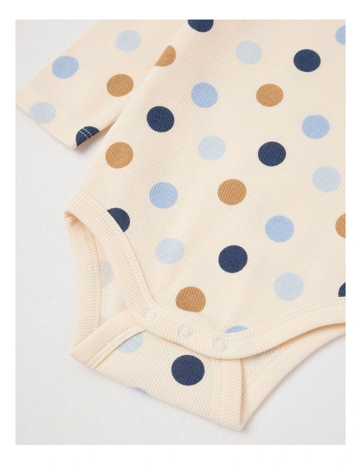 Essential Rib Spot Bodysuit in Egg Nog image 4