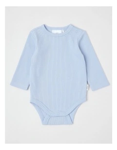 Essential Rib Solid Bodysuit in Windsurfer
