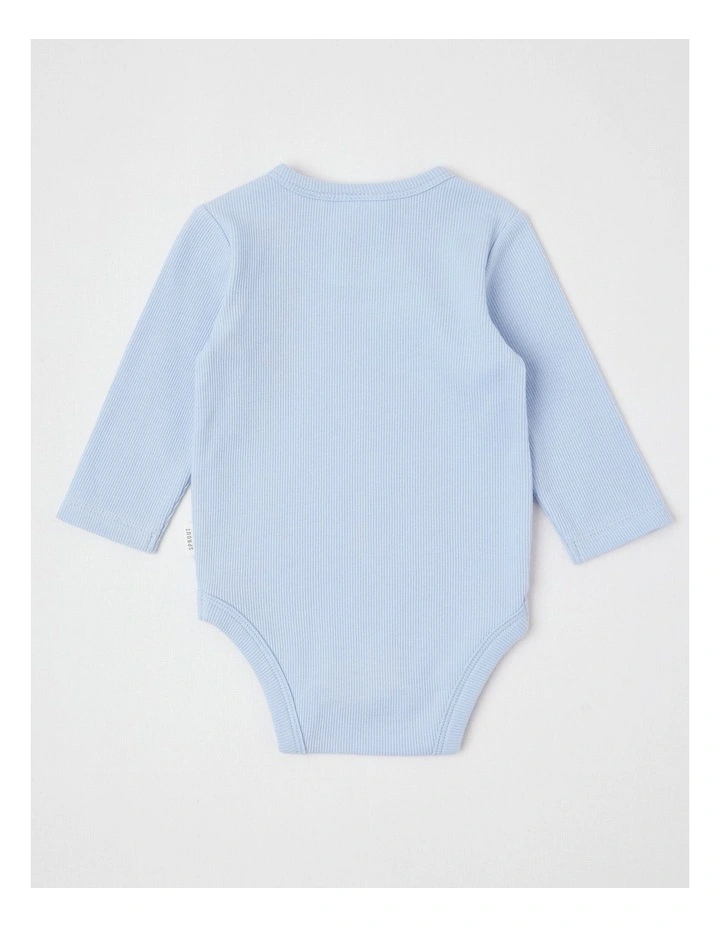 Essential Rib Solid Bodysuit in Windsurfer image 3