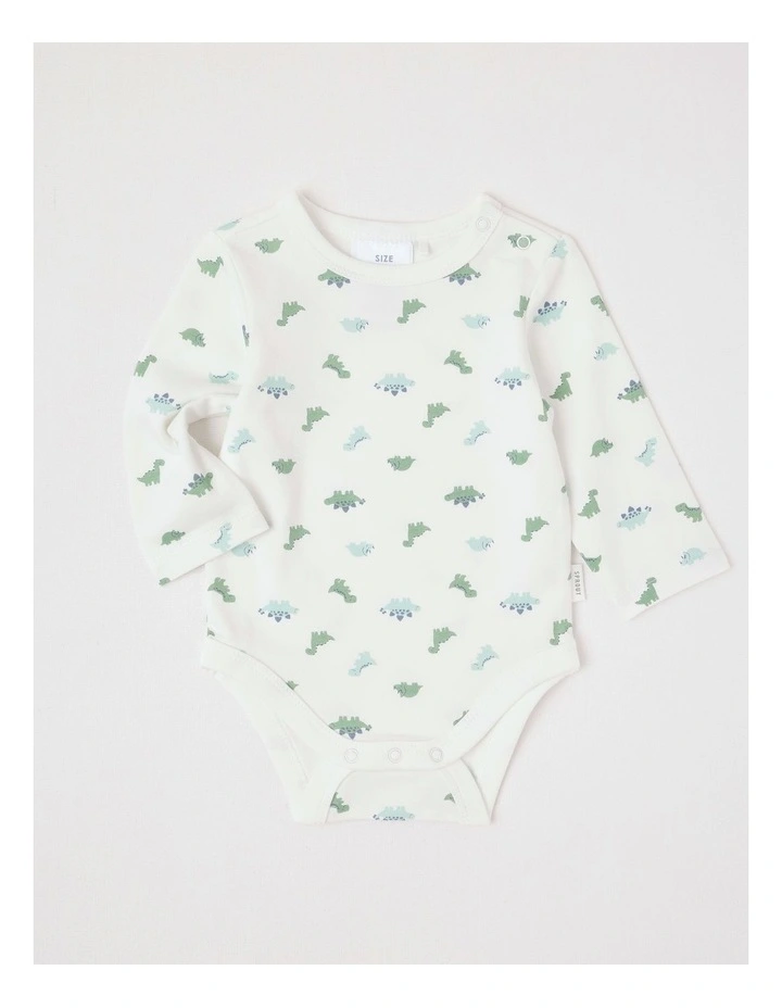 Essential Jersey Dino Bodysuit in Bright White image 1