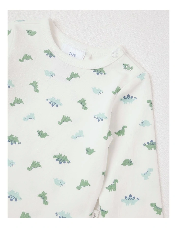 Essential Jersey Dino Bodysuit in Bright White image 2