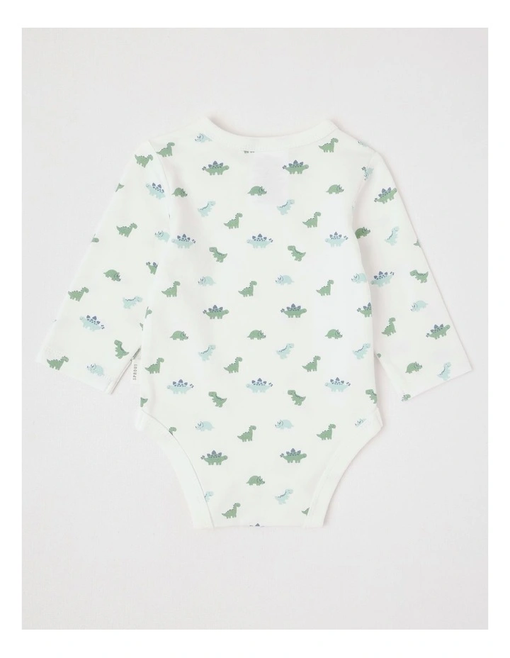 Essential Jersey Dino Bodysuit in Bright White image 3
