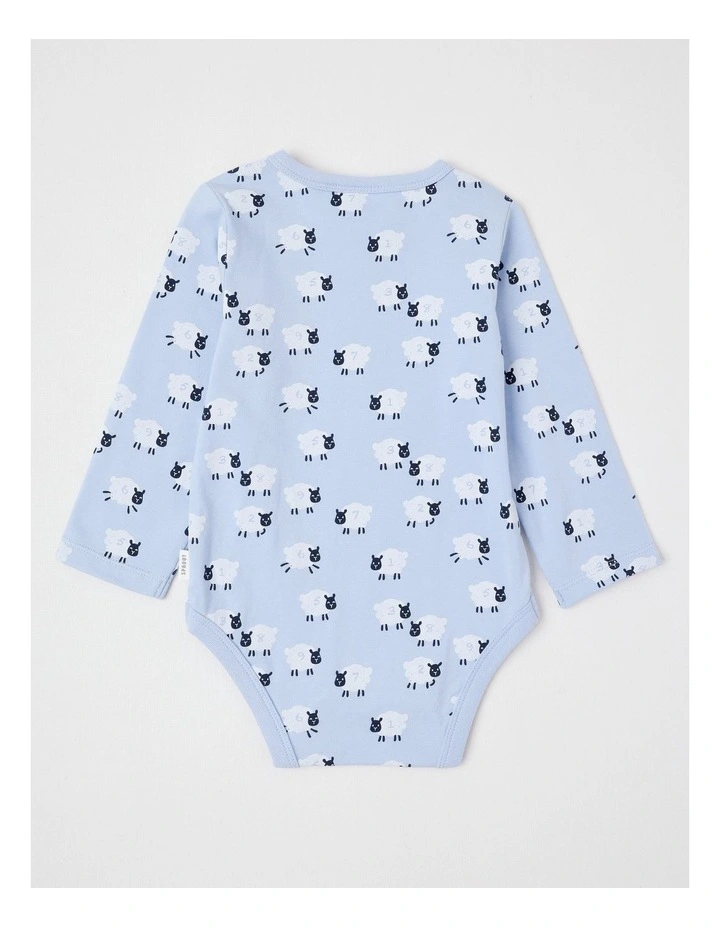 Essential Jersey Sheep Bodysuit in Windsurfer image 3