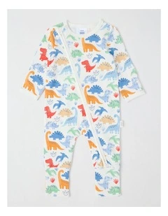 Essential Jersey Dino Coverall Bright in White