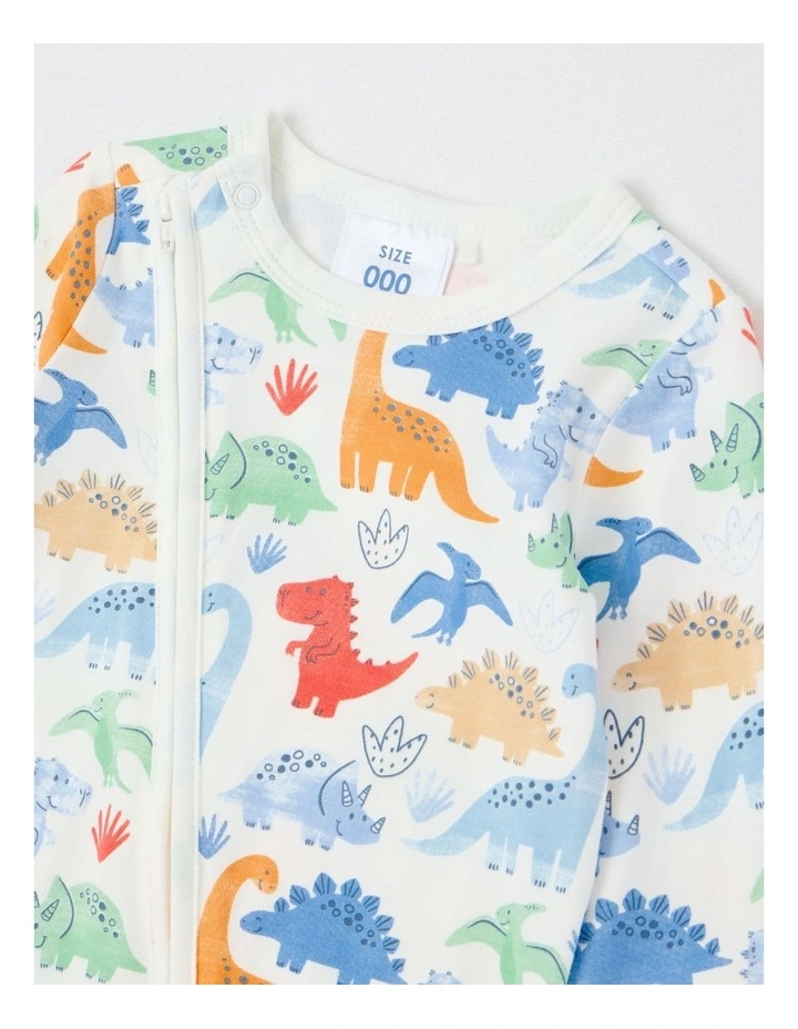 Essential Jersey Dino Coverall Bright in White image 2