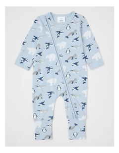 Essential Jersey Arctic Animals Coverall in Skyride