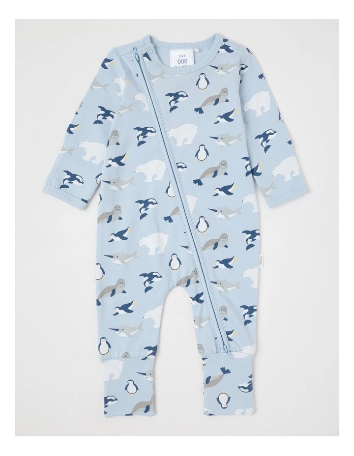 Essential Jersey Arctic Animals Coverall in Skyride image 1