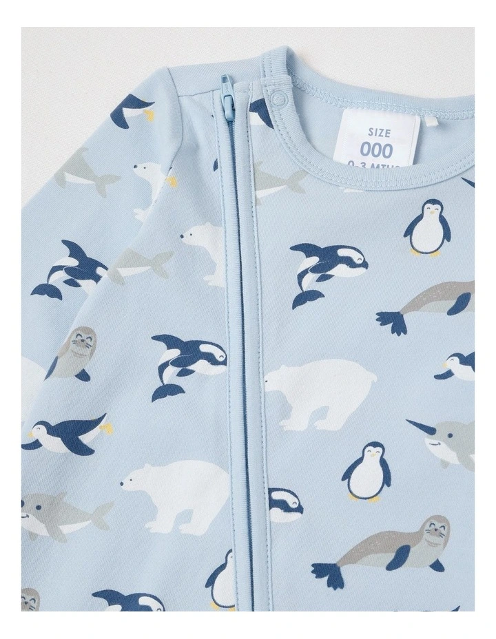 Essential Jersey Arctic Animals Coverall in Skyride image 2