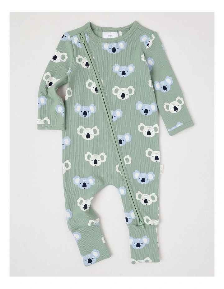 Essential Rib Koala Coverall in Granite Green image 1